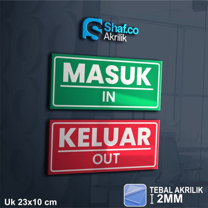 

AKRILIK SIGN BOARD MASUK // ACRYLIC KELUAR // RAMBU-RAMBU // 2MM