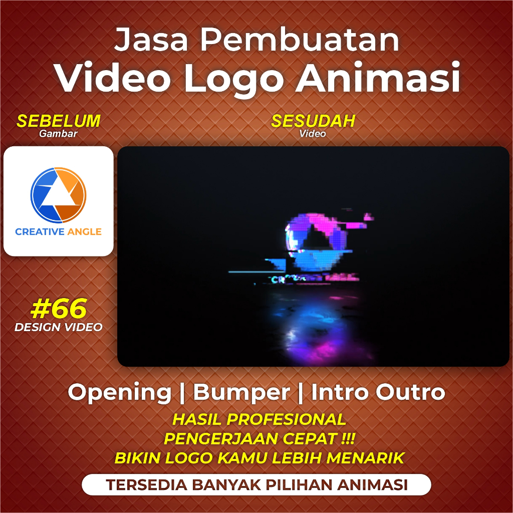 Jasa Pembuatan Video Animasi Opening Intro Outro Logo Event Sosmed Vlog Gaming