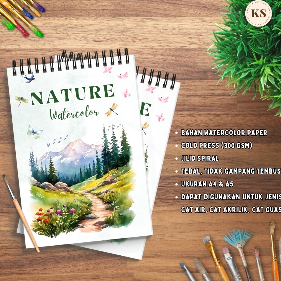 

Update Stok WATERCOLOR BOOK TEMA NATURE COLD PRESS 3GSM Buku Sketsa Mewarnai Aesthetic Dewasa Remaja Ukuran A4 A5