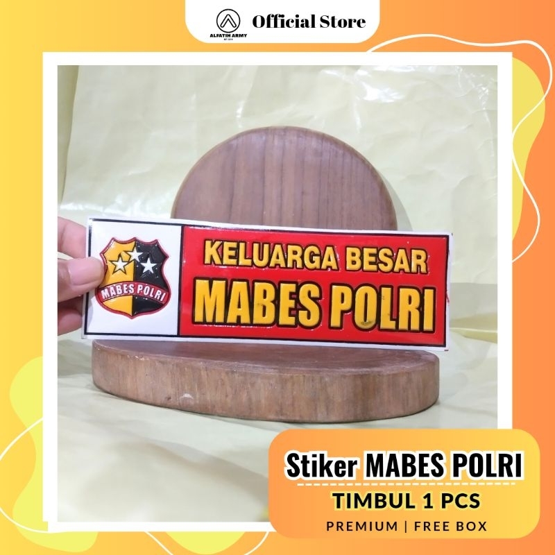 Alfatih Army Stiker Timbul Mabes Polri Keluarga Besar plat mobil motor  5x16 cm Original