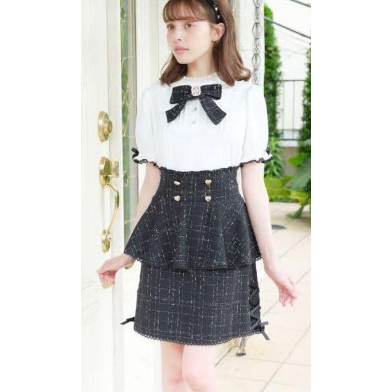 Pre-Order(Kawaiihousee) (CO SPLIT PAYMENT) Liz lisa skirt rok tweed jirei kei ryousangata lolita kaw