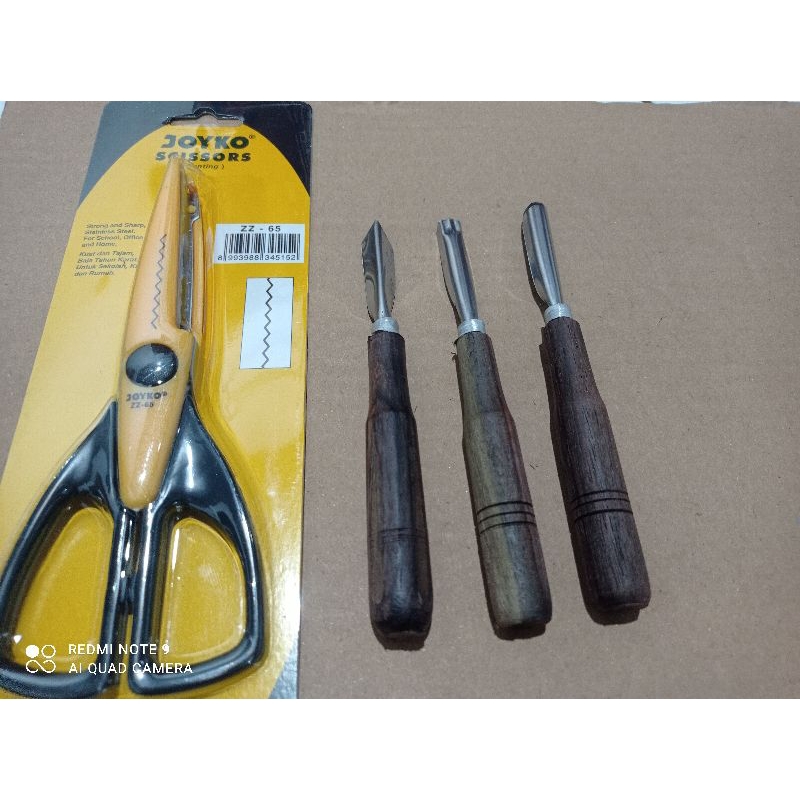 

3pcs pisau ukir+gunting zigzag