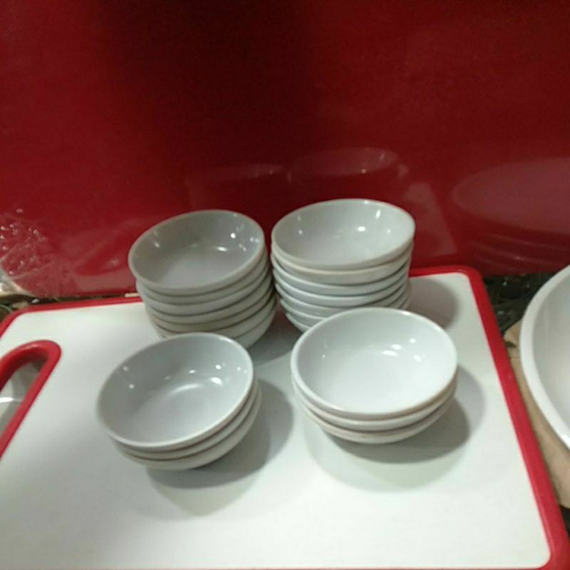 tempat sambel bulat melamin(6pcs) / sauce dish melamin unica A1025 putih