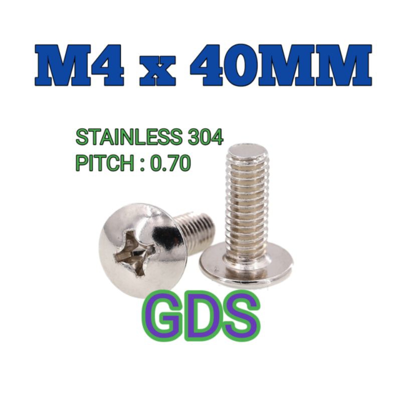 Baut JT M4 x 40MM Stainless 304 / Baut Payung SUS 304