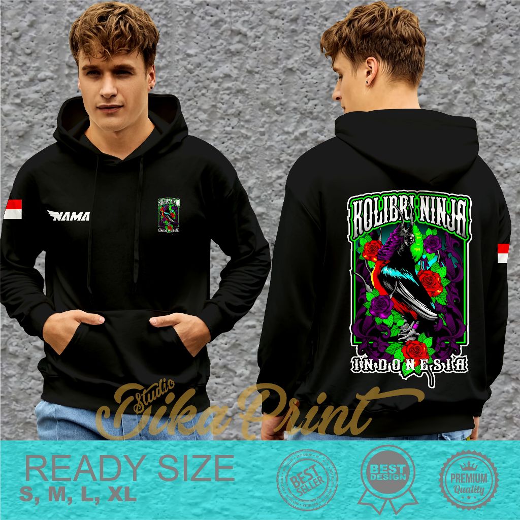 Jaket Hoodie Burung Kolibri Ninja Indonesia Bahan Nyaman Dan Adem