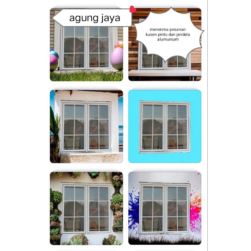 kusen jendela alumunium sleding ornamen 3" ukuran 100x100 fast respon