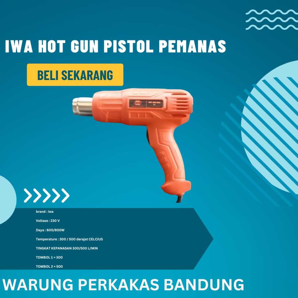 Hot Gun 800 W 220V Heat Gun Blower Paling Murah IWA Blower Pemanas Plastik Perekat Pemanas Stiker Pe
