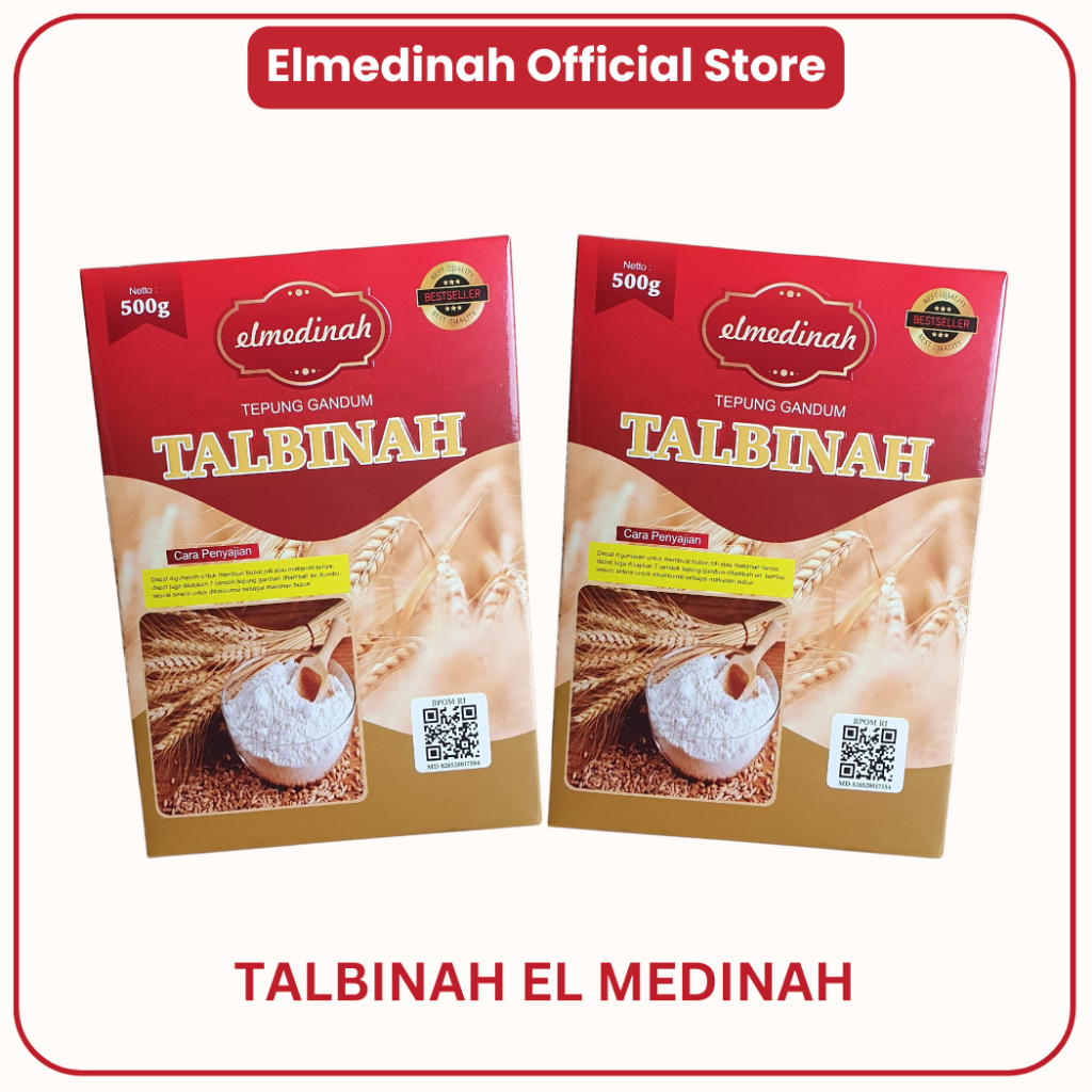 

Talbinah Elmedinah - Paket 2 box Tepung Talbinah El Medinah Resep Thibb Nabawy isi 500 gr