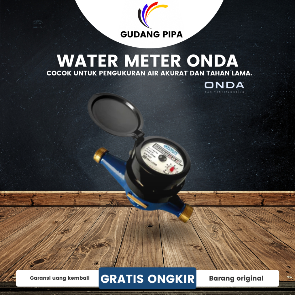 Water Meter Kuningan Brass Onda 1/2" inch / Meteran Air ONDA 1/2 Inch