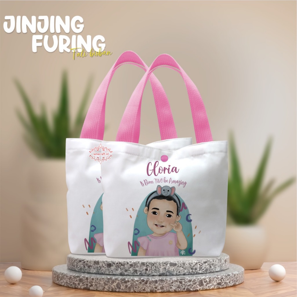 

totebag / tas ulang tahun anak / totebag custom / tas ultah anak / uk 30x10x20