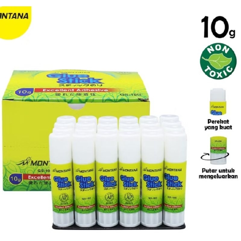 

MONTANA glue stik /lem kertas 10gr 1box isi 24pcs