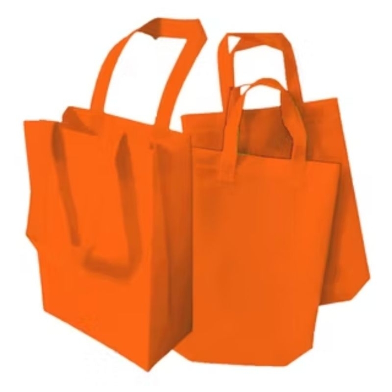 

tas spunbond/tas kain, Goodie bag handle/tali samping uk 25X35X8 (sedang) 75gsm