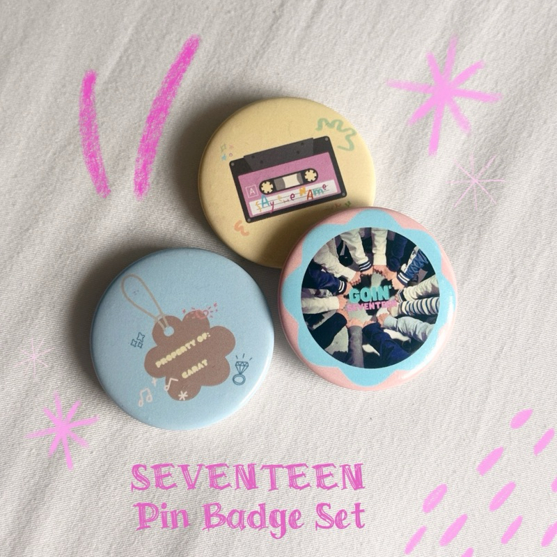 SEVENTEEN PIN BADGE SET - bros pink kpop