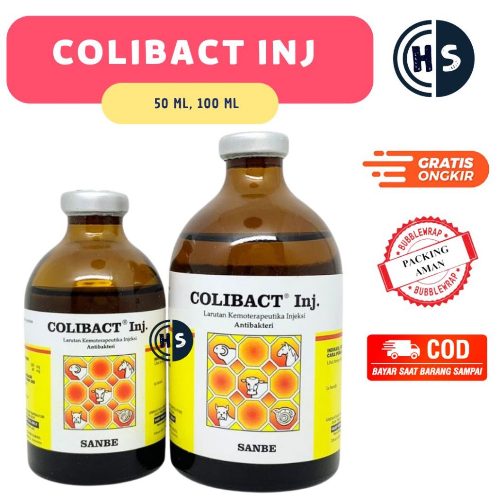 COLIBACT Inj. 50 ML DAN COLIBACT Inj. 100 ML - Obat Antibiotik Diare dan Pernafasan Sapi Kambing