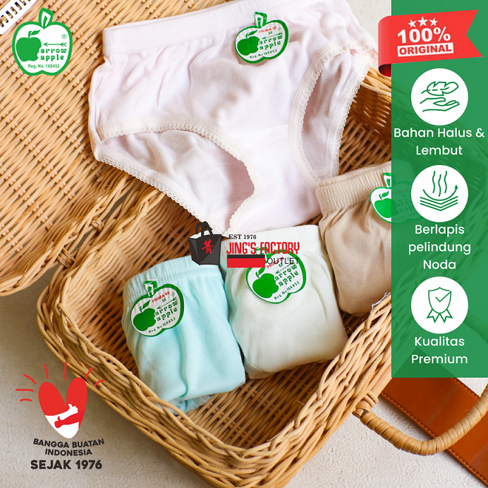 100% CD Apel Asli Arrow Apple [Prima] - Celana Dalam Wanita - Celana dalam Dewasa [Bukan Rio]
