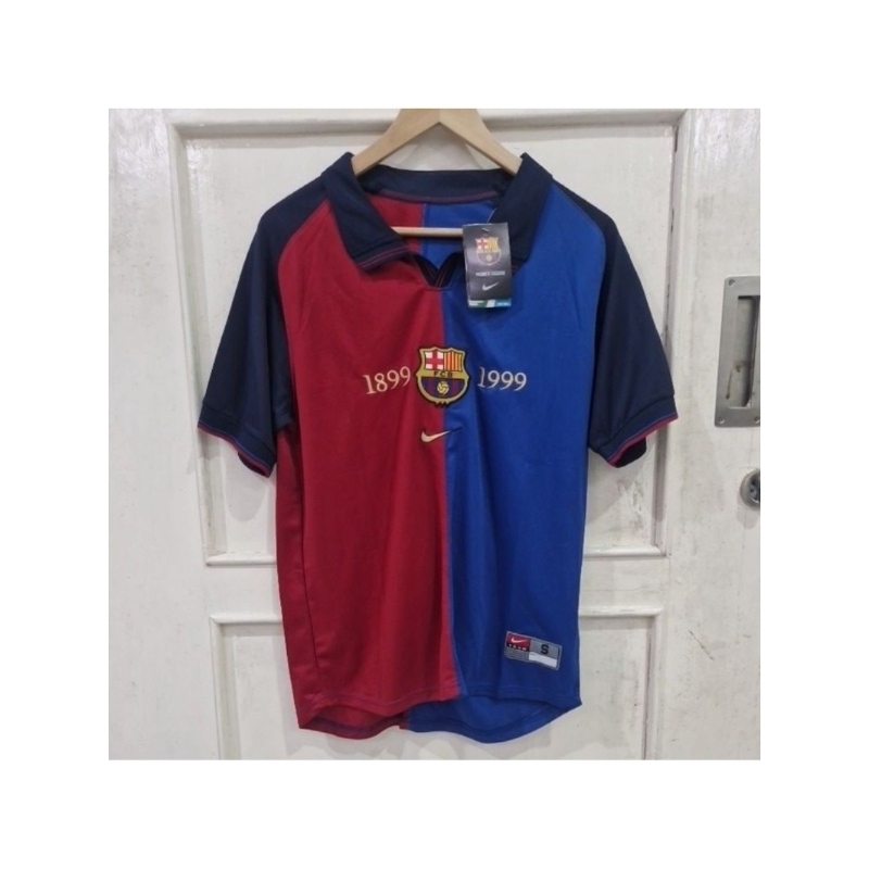 Jersey Retro Barcelona Barca 1999 ukuran S GRADE ORI GO