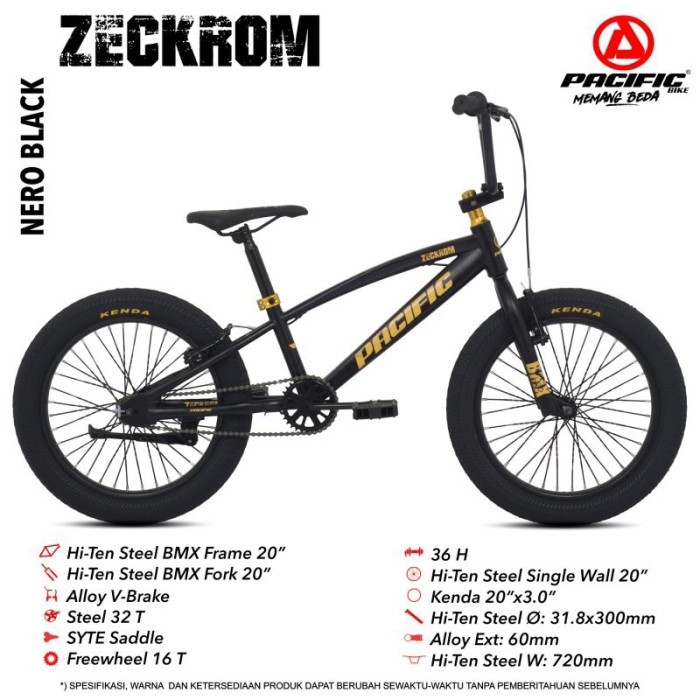 Sepeda bmx anak 20 inc pacific zeckrom ban jumbo gede usia 7 tahun ke atas sampai dewasa high qualit