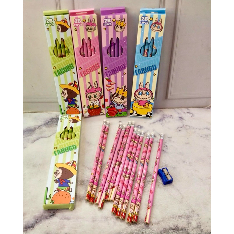 

PINSIL 2B LABUBU ADA HAPUSAN DAN RAUTAN. 1 PAK ISI 12pcs