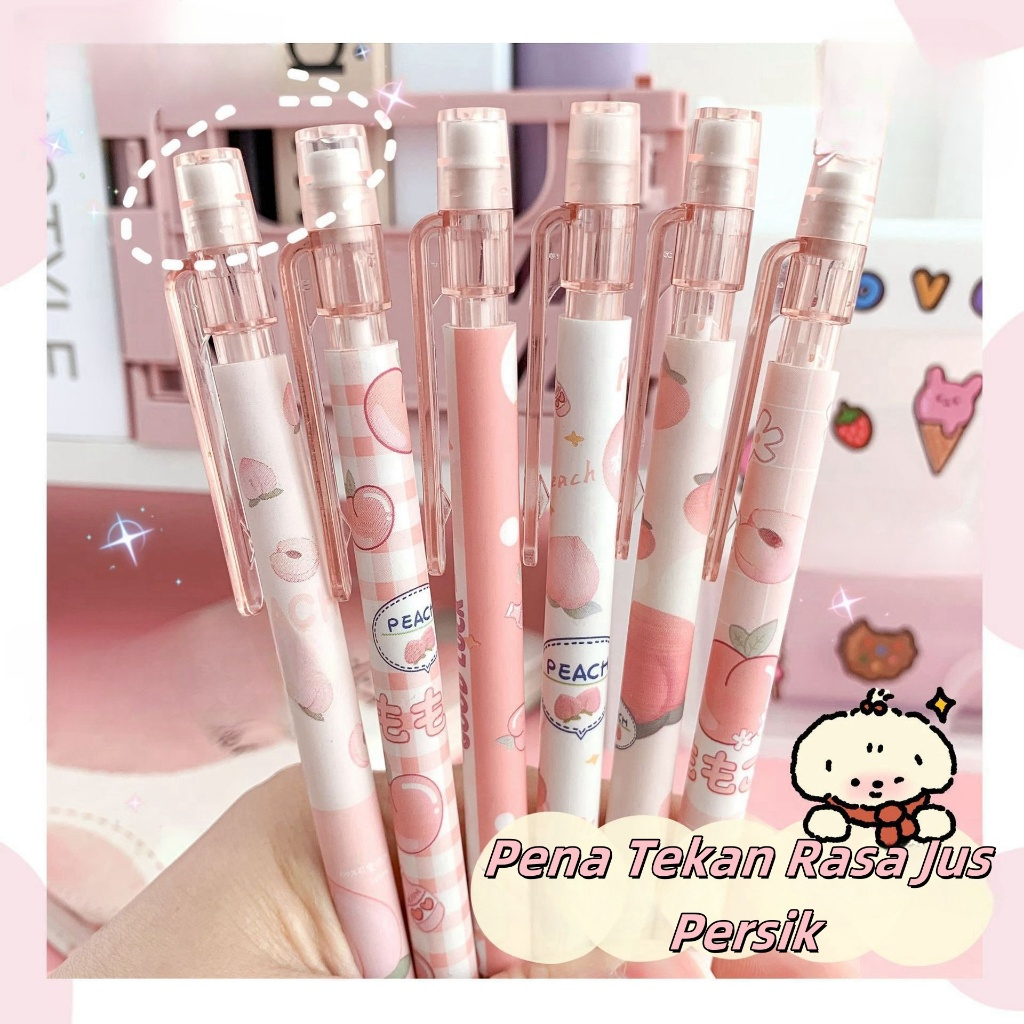 

Pensil Otomatis Kreatif Rasa Persik, Pensil Aktivitas dengan Desain Menarik untuk Siswa SD, Pena Tekan Lucu