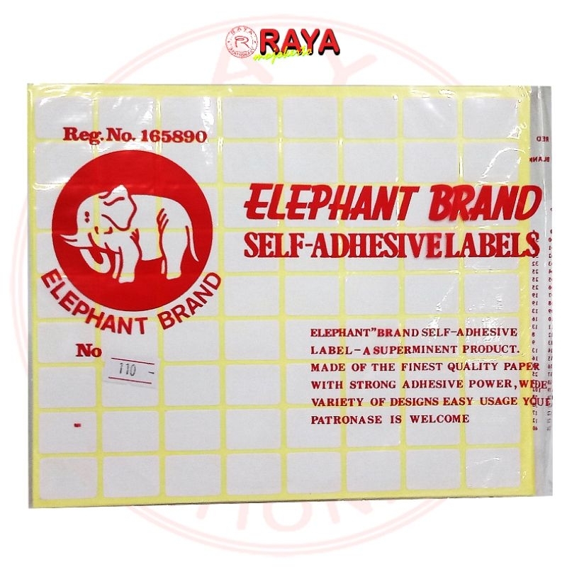 

Elephant Brand 110 Gajah Label Sticker Putih