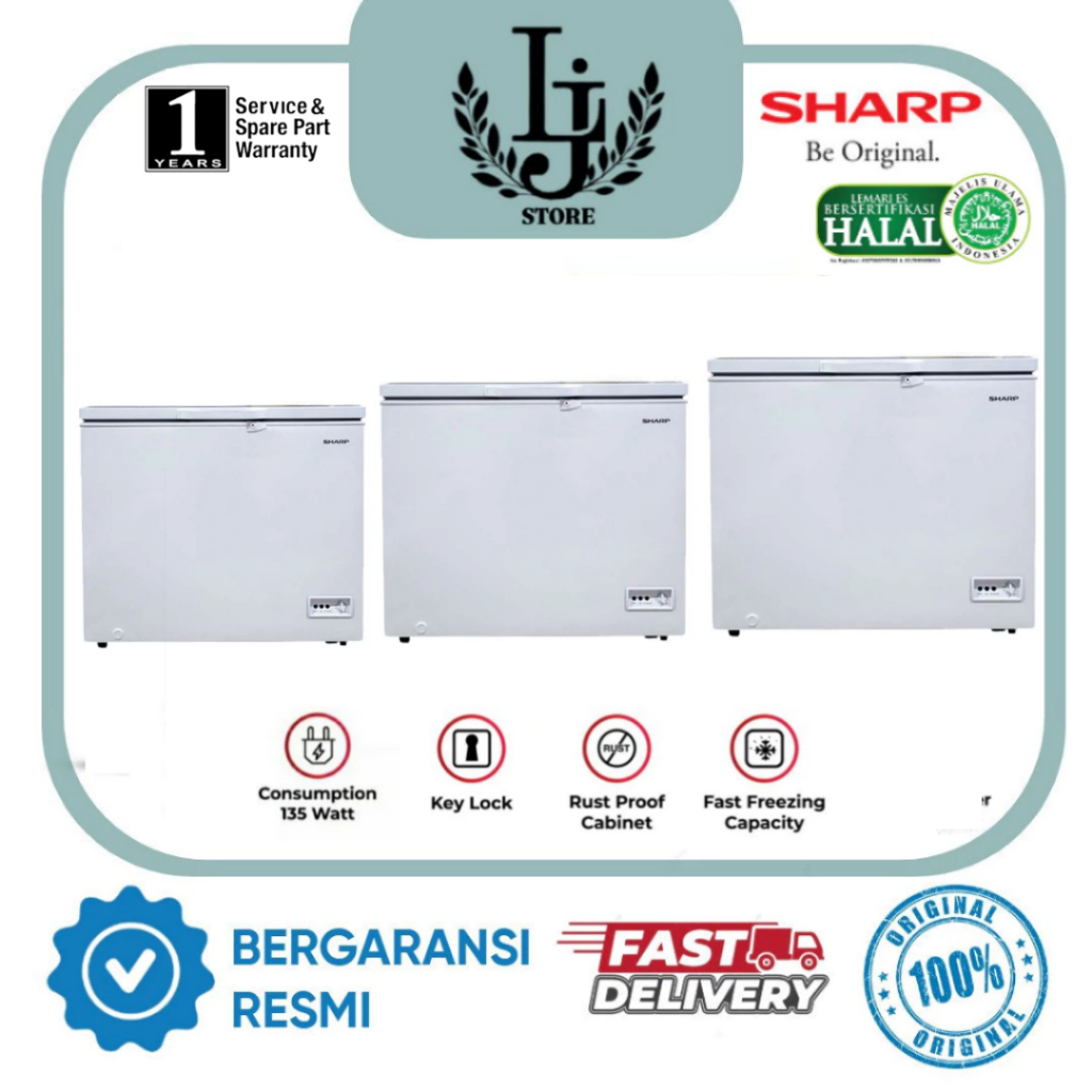 Chest Freezer Sharp FRV150X / FRV210X / FRV310X Freezer Box Sharp Lemari Pembeku Sharp