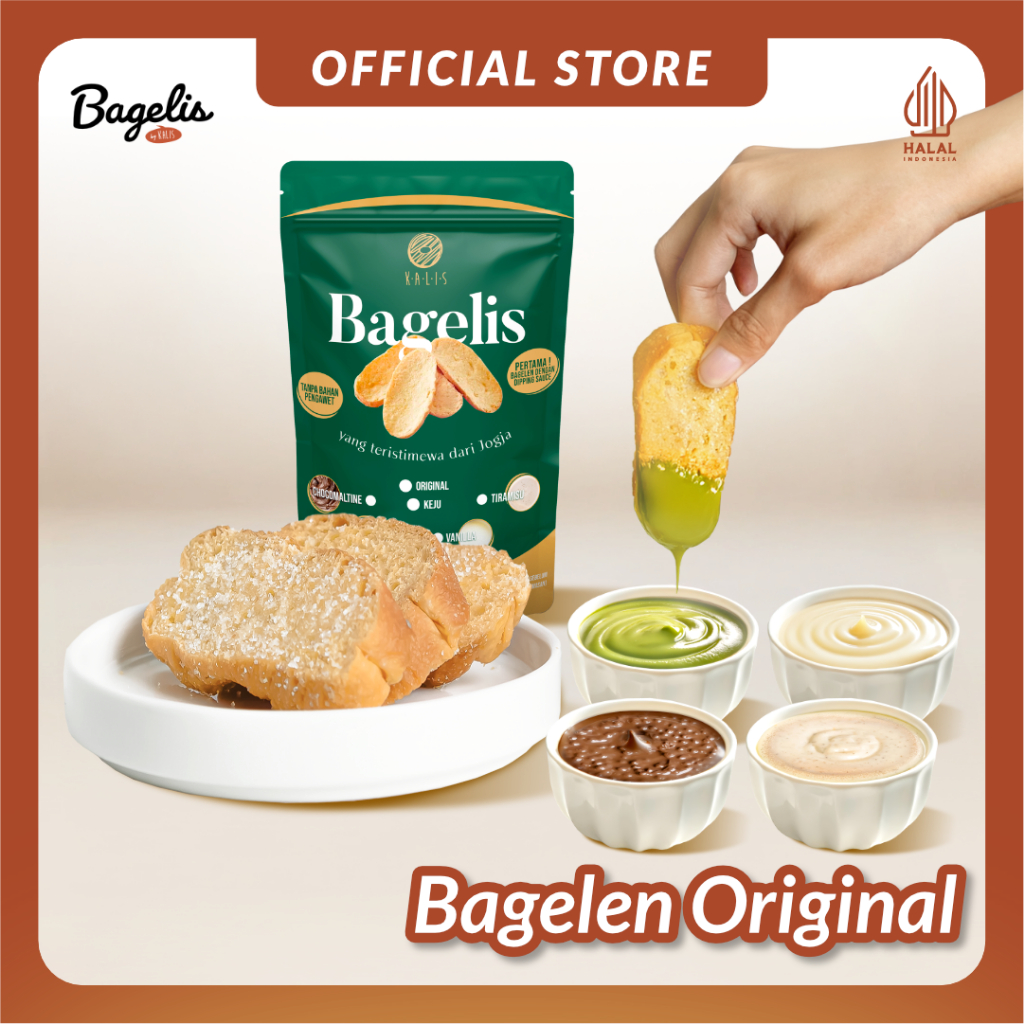 

BAGELIS ORIGINAL Cocol Chocomaltine Matcha Vanilla Tiramisu | Roti Kue Kering Bagelen bagelan 160g