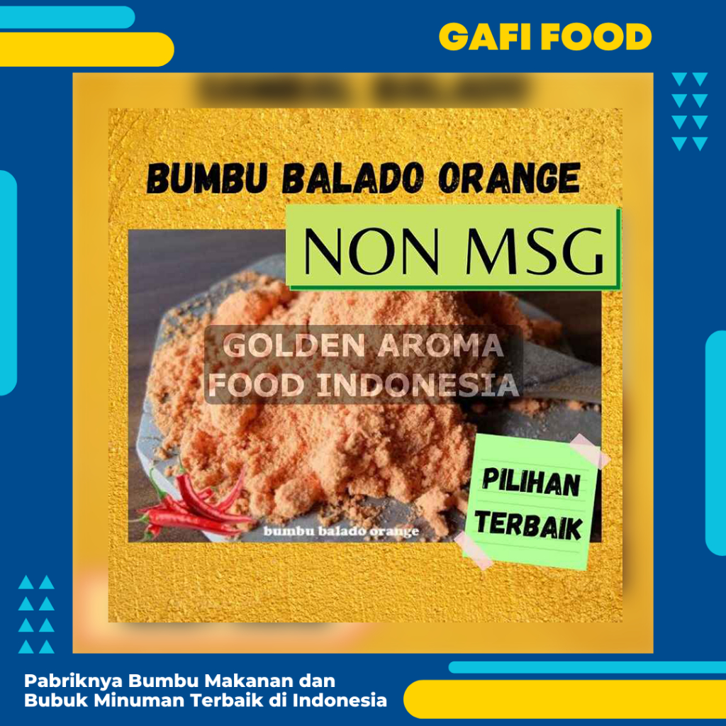 

BUMBU TABUR BALADO ORANGE NON MSG 1KG FOOD GRADE 1 Kg Bubuk Bumbu Kentang Goreng Cimol Keripik Snack