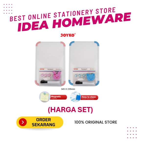 

Papan Tulis Putih Set Whiteboard Set Joyko WBS 160 Bisa Tempel Magnet Papan Tulis Mini Belajar