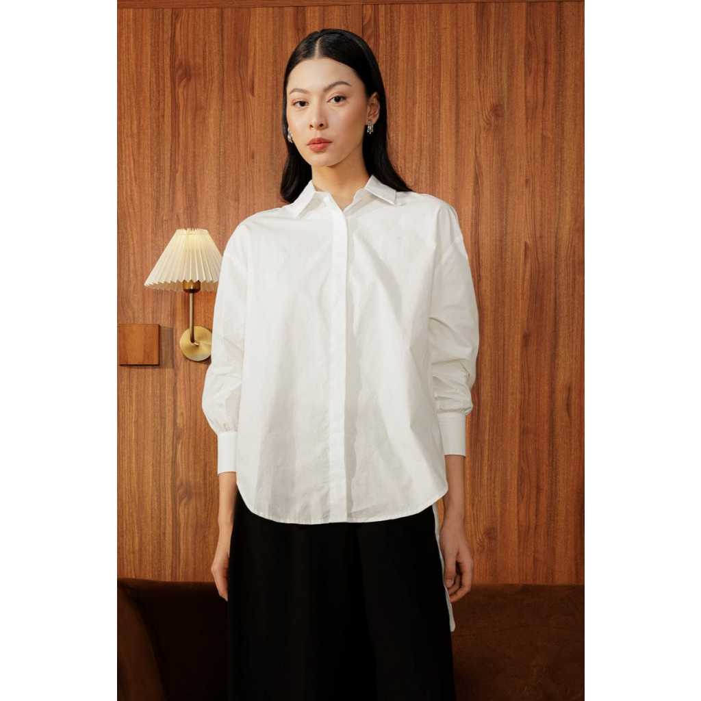 ANDREA LAYER SHIRT WHITE - BENANG JARUM