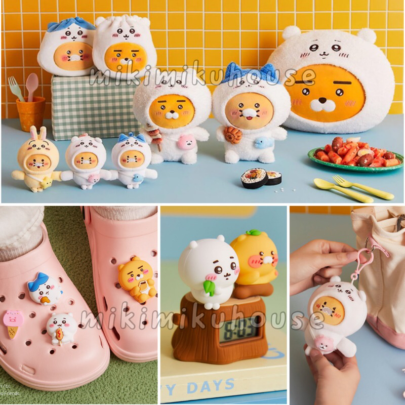 KAKAO FRIENDS x CHIIKAWA PLUSH DOLL BAG CHARM FACE CUSHION JIBBITZ USAGI HACHIWAR ELECTRIC CLOCK CHI