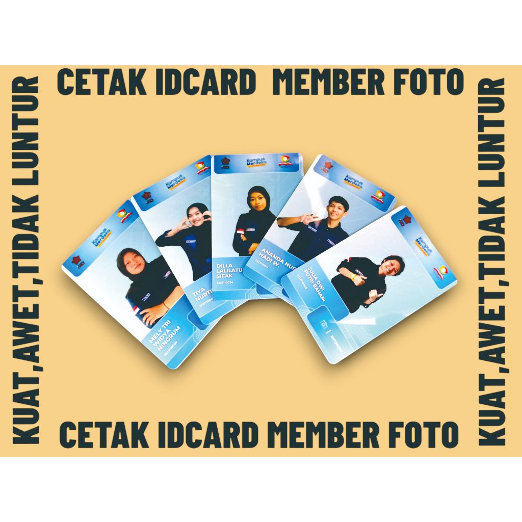 

Cetak Id card GLOSY Bahan Pvc,kartu member pake Poto