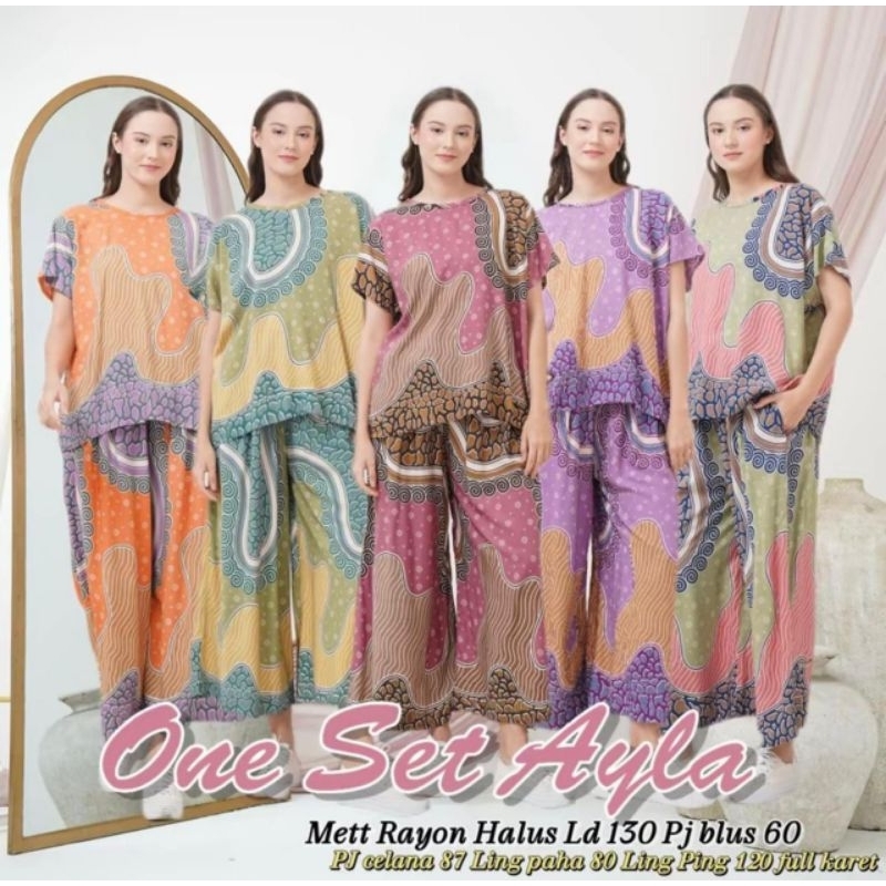 Oneset Ayla by Jessa//Setcel Batik//Setcel Homdress//Daster Batik Premium//Daster Jessa//Daster Rayo