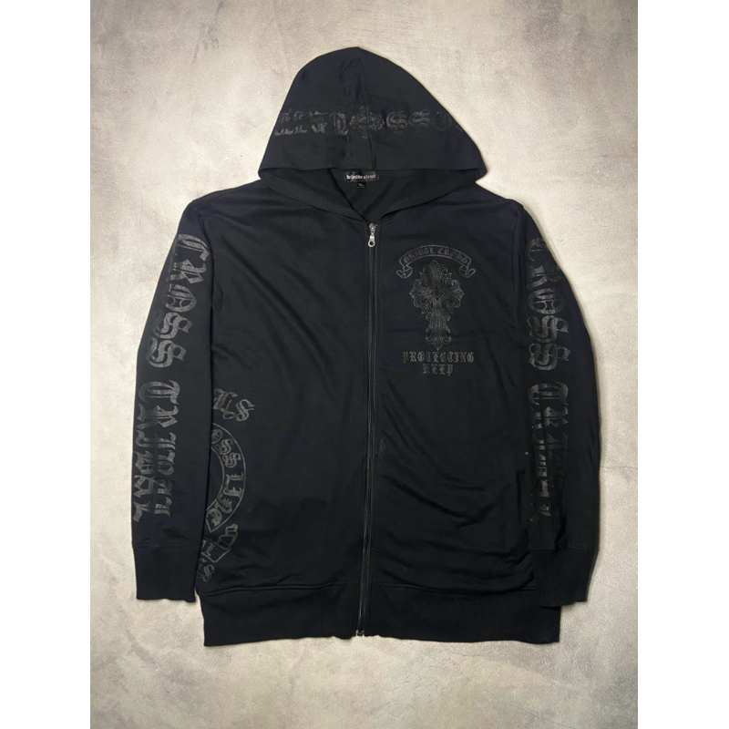 Y2k Defective struct Tribal Cross Chrome Hearts style zipper hoodie