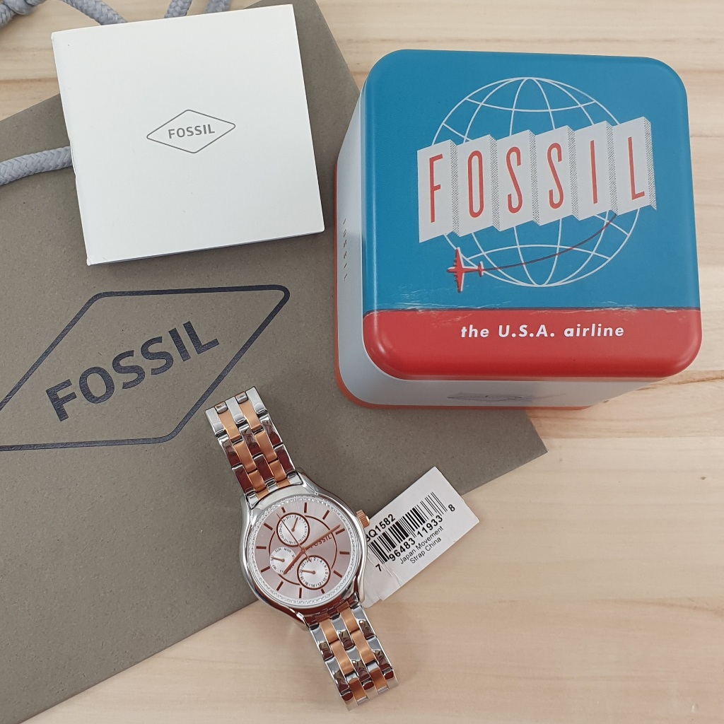 Jam Tangan Wanita Fossil Original Bergaransi 1 Tahun Resmi  - BQ1582 / Jam Ori / Jam Tangan Baru/ Ja