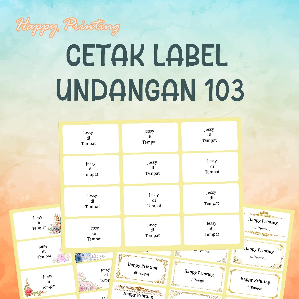 

label nama undangan 1 lembar/12 nama