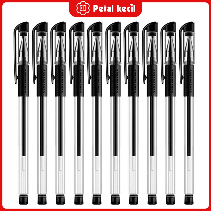 

12 pens bola hitam, pens sumber, dan pens bola neutral dengan tip pen 0,5 mm