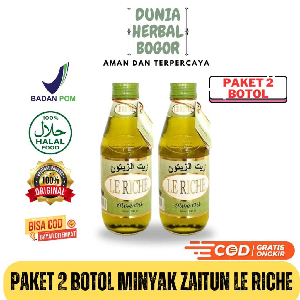

PAKET 2 BOTOL Minyak Zaitun Le Riche Olive Oil 300 ML Original