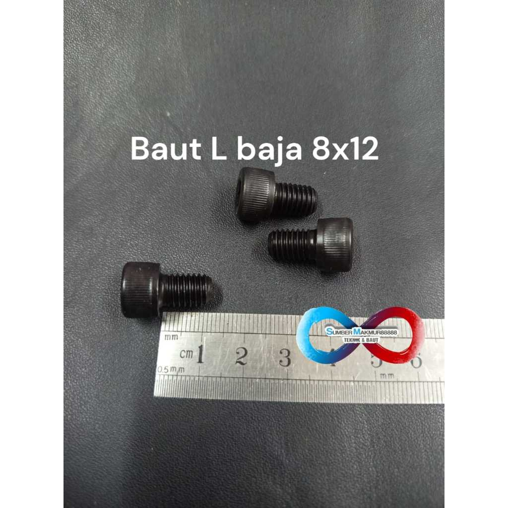 Baut L Baja 8x12 mm / Baut L Hitam