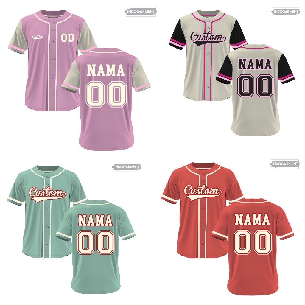 Baju Baseball Custom  Baju Couple Baju Seragam Olahraga Baju Seragam Keluarga Baju Baseball Custom B