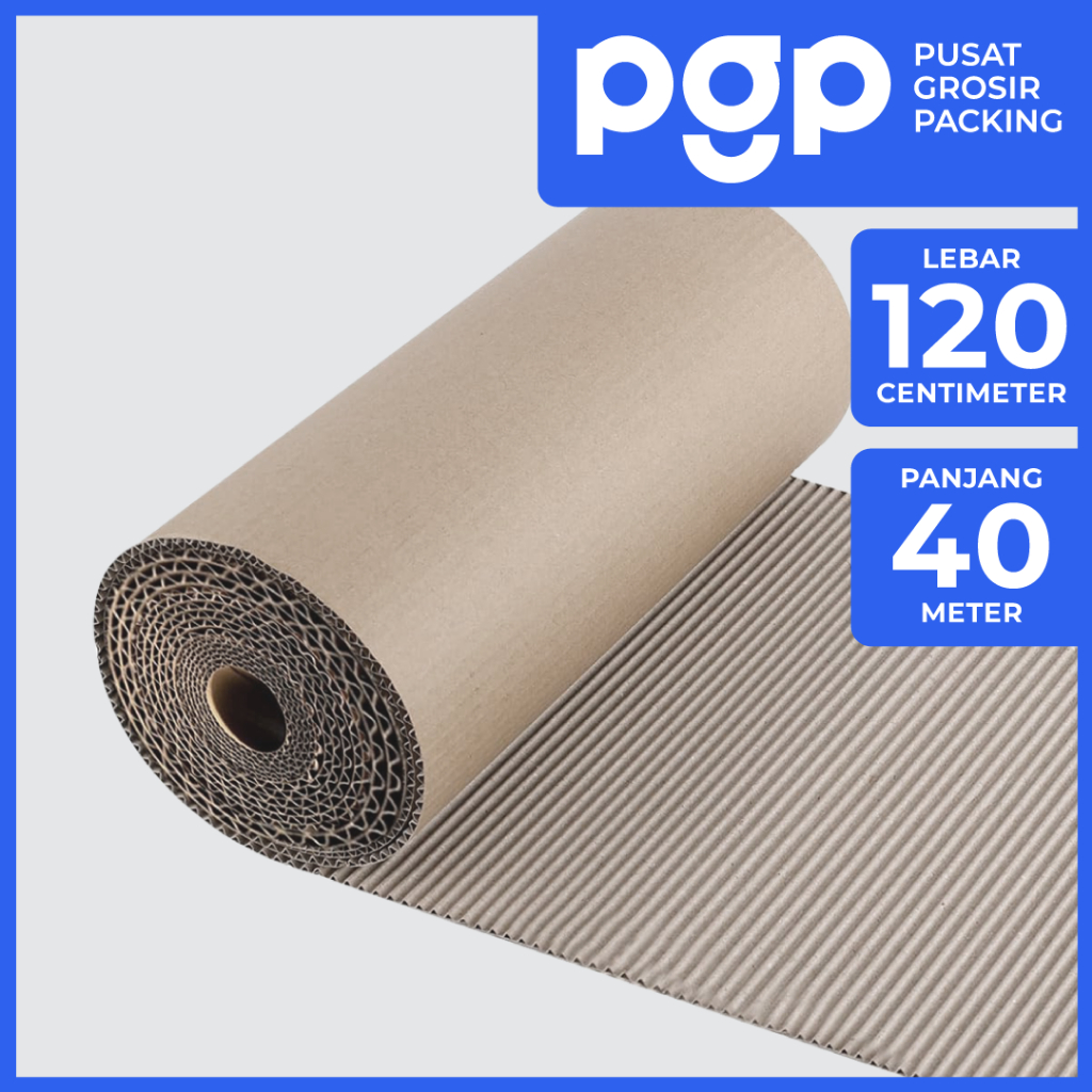 

Single Face Roll | Corrugated Roll Ukuran 120 CM x 40 M - Karton Lembar Untuk Packing