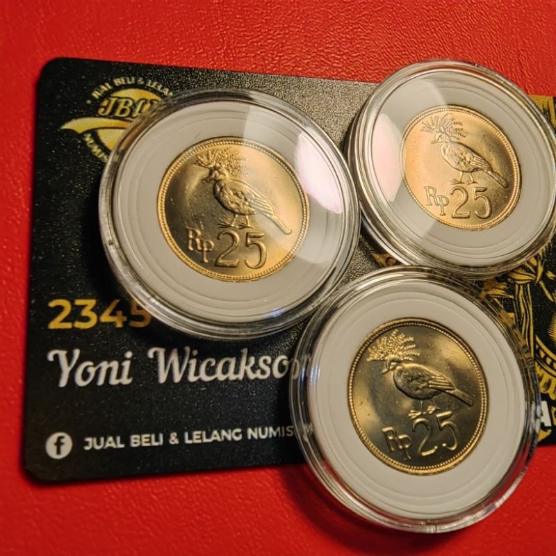 mahar 25 rupiah nikel 1971 GRESS baru pelindung koin
