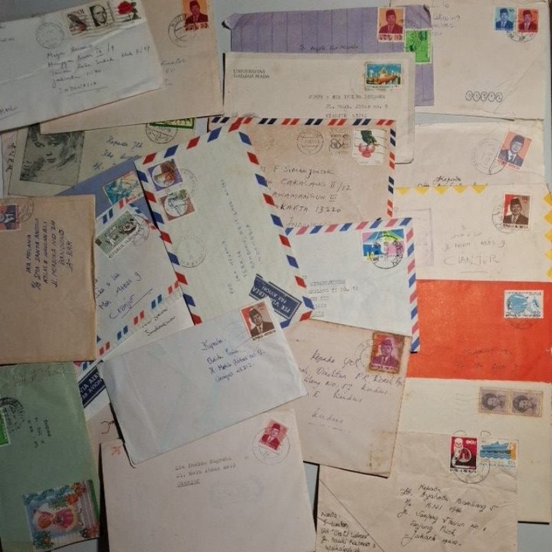 

RANDOM koleksi filateli/ / Sampul Surat Kuno 1960s // Original Prangko Lawas // Old Paper / Vintage Paper // Amplop Surat Kuno