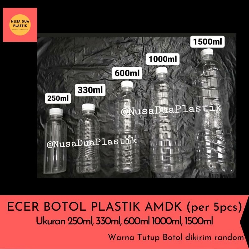 Ecer Botol Plastik AMDK 250ml, 330ml, 600ml, 1000ml, 1500ml