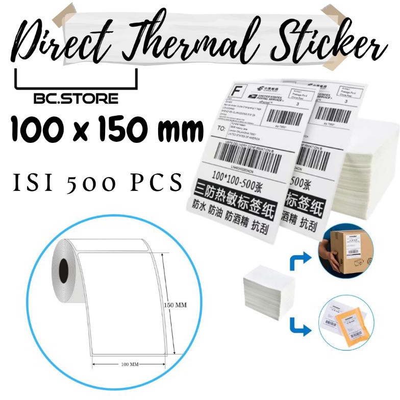 

KODE B12Z Kertas Thermal Sticker label 1 x 15mm isi 5 pcs print resi A6