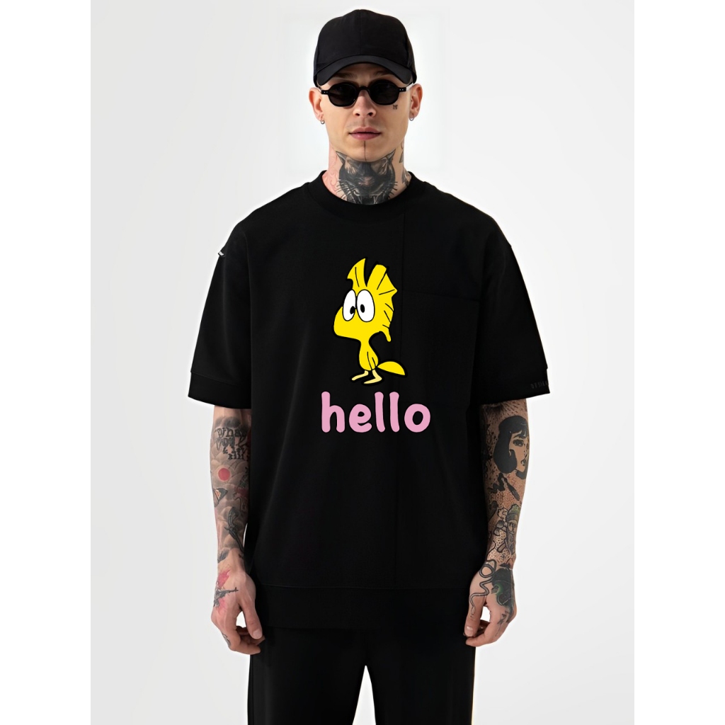 Baju Kaos Unisex "HELLO WOODSTOCK"