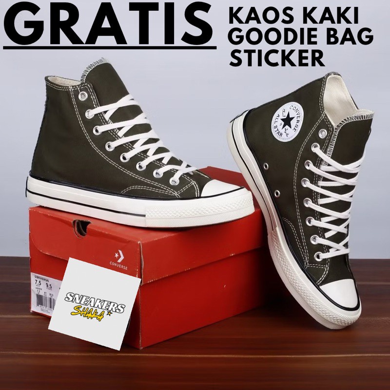Sepatu Converse 70 70s HI Green Army m Tinggi Import Original 100% BNIB | Sepatu Sekolah Terlaris