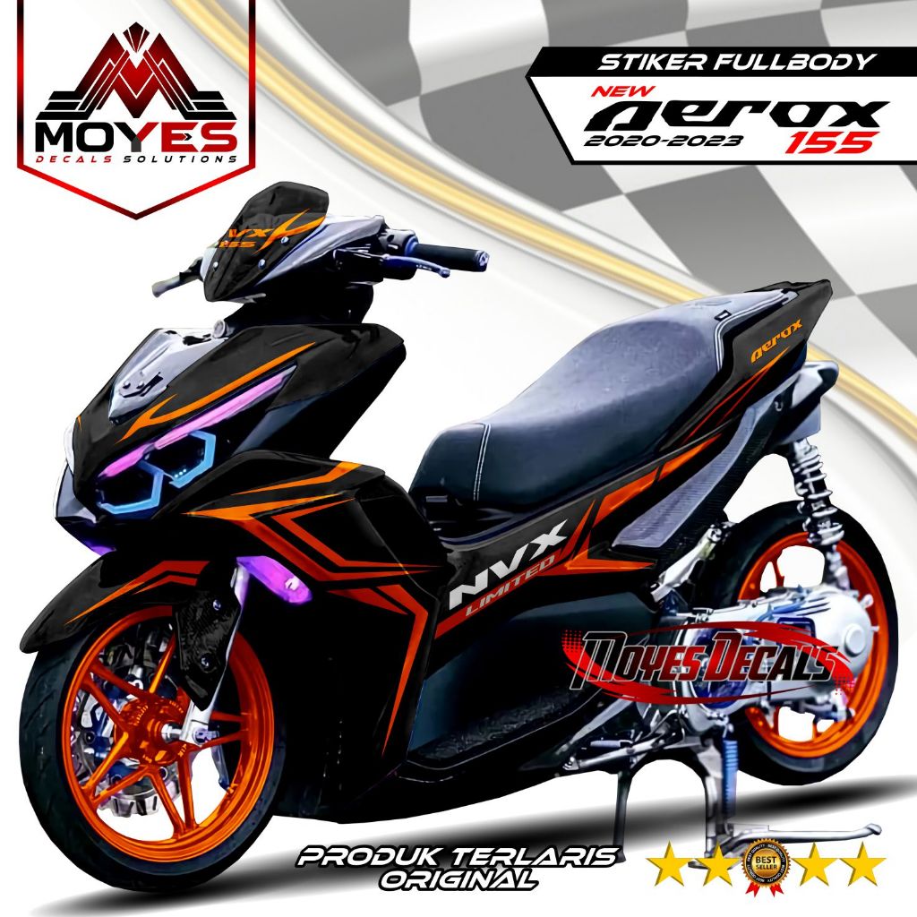 Decal Sticker Striping New AEROX 155 Full Body Variasi-Decal New Aerox 155 Full Body