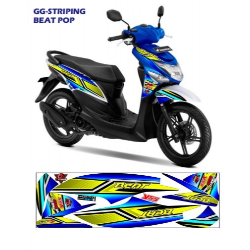 STRIPING HONDA BEAT POP/STICKER HONDA BEAT POP /STIKER BEAT POP MOTIF SIMPLE