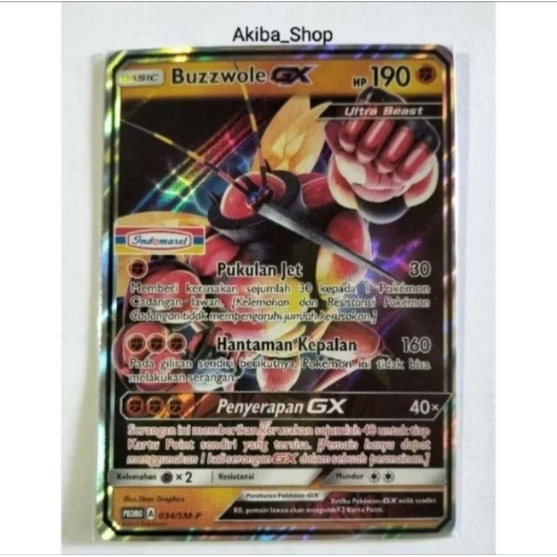 Kartu Pokemon Indomaret Buzzwole GX Original, Raichu Indonesia Card, Pokemon TCG Japan Trainer's Hel