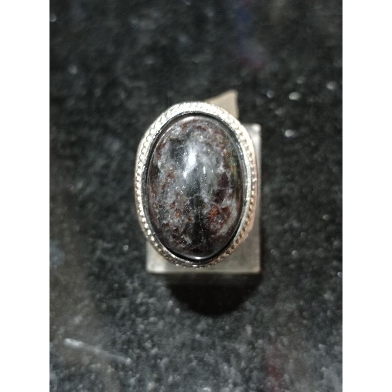 Cincin batu natural bulu merak arfvedsonite bukan pietersite atau basaltic Tiger glass